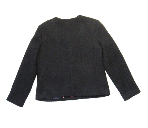 NWT J.Crew Lady Jacket in Black Maritime Tweed Collarless Wool Blend 2 - Picture 5 of 5