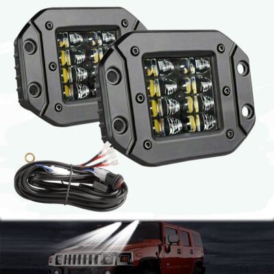 2PCS 5inch LED Work Light Bar Spot Combo Fog Lamp Offroad Driving +Wiring Kit US