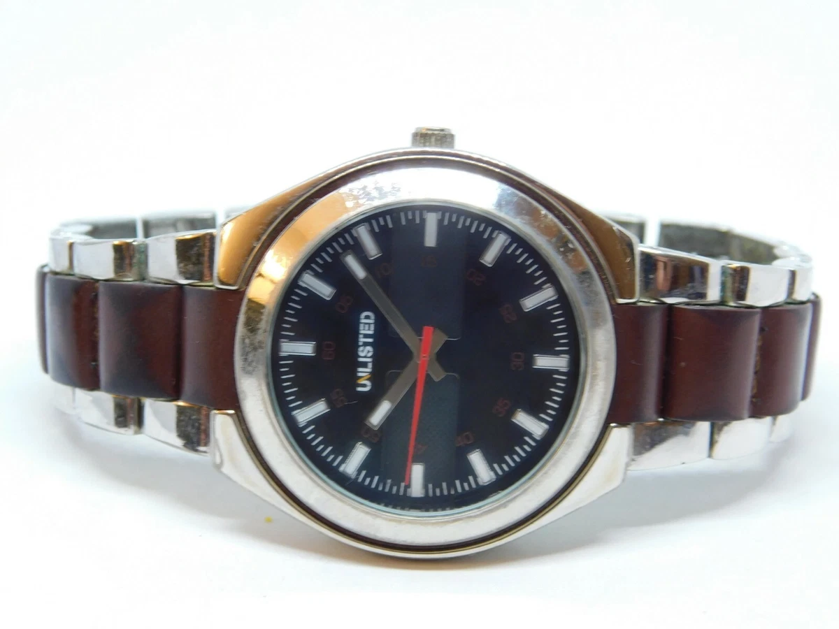 Unlisted UL1054 Two Tone Quartz Analog Men s Watch Sz. 8 1 4