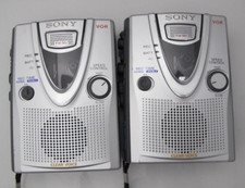 Lot of 2 Handheld Sony TCM-400DV VOR Standard Cassette Recorder Parts Repair