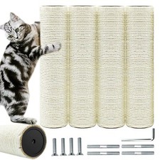 4PCS Cat Scratching Post Replacement 11.81" Sisal Poles M8 Screws for Cat Tree