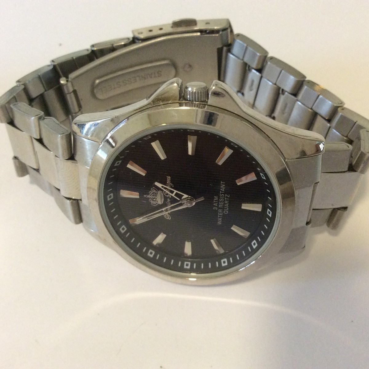 Montre Homme Quartz Acier Inoxydable - Occasion, Pile Récemment Changée - Style Classique