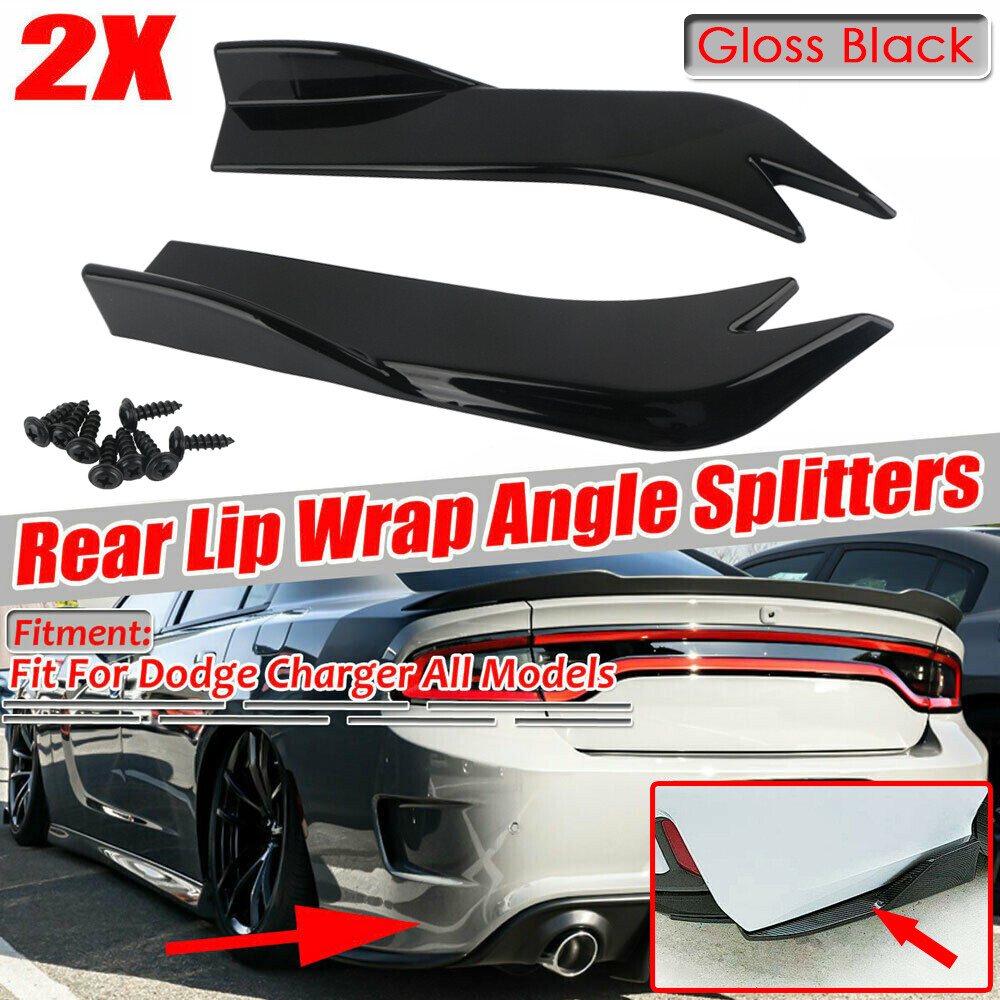 Uinfhyknd 2 Pièces Lèvres De Pare-chocs Splitter Spoiler Universel Voiture - Noir Brillant