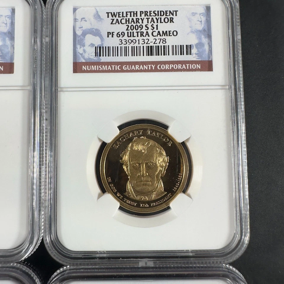 2009 S  Proof Presidential Dollar Set NGC PF69 Ultra Cameo 4 coins - Image 4 of 4