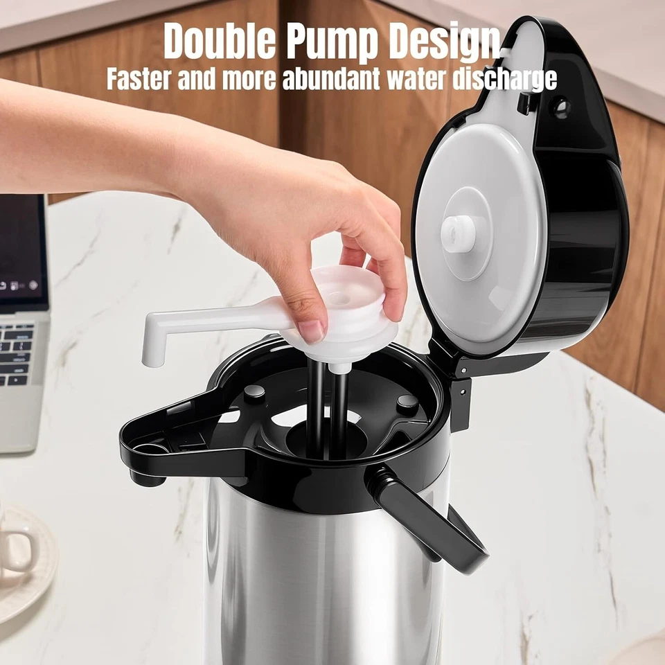 Cafetera de gran capacidad, cafetera térmica de acero inoxidable 84 oz/2,5 litros Foto 4 de 4