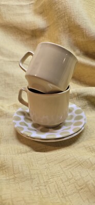 Vintage Tams Tasse und Untertasse X2 Tupfenmuster 60er Jahre