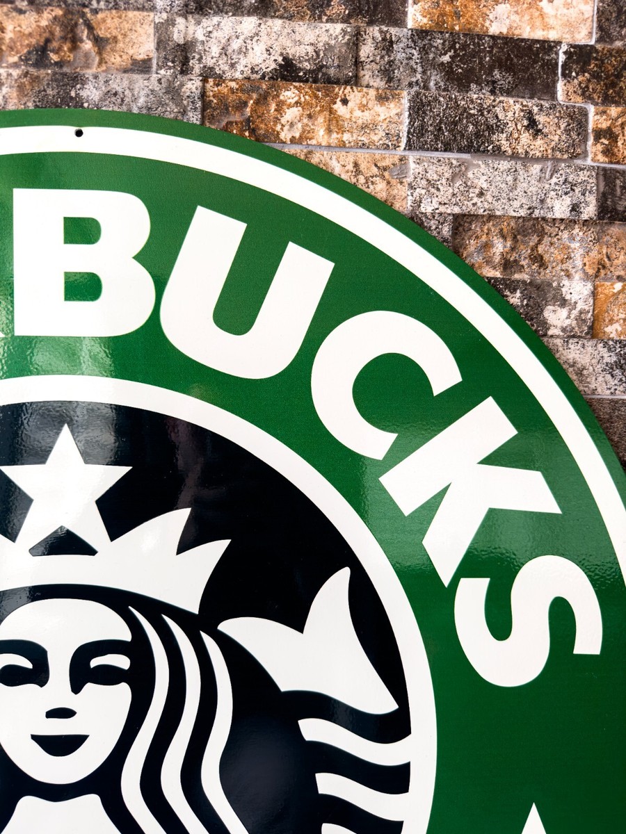 Vintage Starbucks Coffee Heavy Metal Sign - XXL 