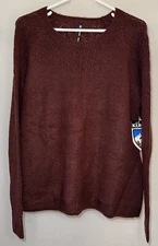 Kuhl Women Sonata Pointelle Knit Sweater In Cinnamon Burgundy - Size Large