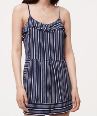 White Striped Romper Jumper Outfit 