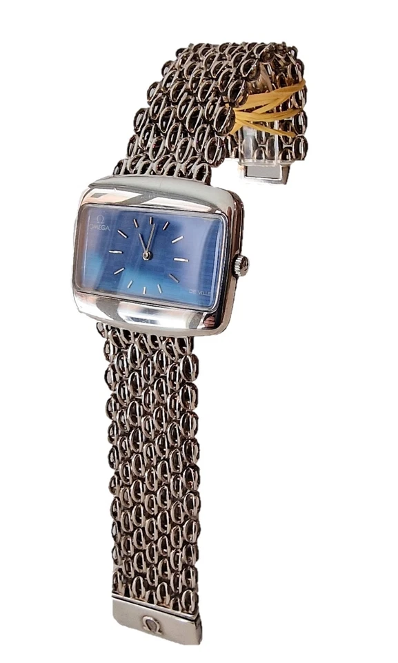 OMEGA De Ville orologio meccanico manuale in argento 925 anni 70, vintage, NOS - Immagine 2 di 4