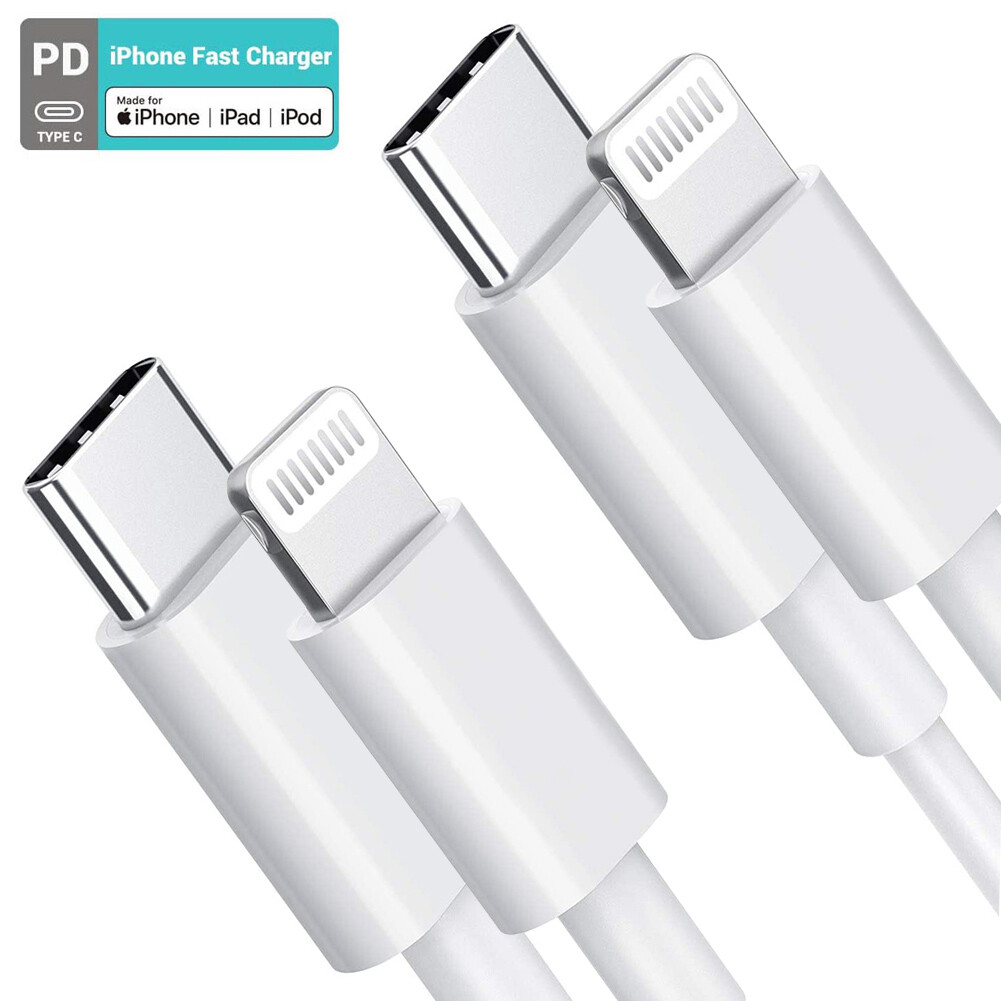 USB-C Cable (3FT-2pcs) PD Fast Charging Syncing Cord for Apple iPhone 12 Pro Max-image