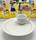 Fiesta Snack Plate & Cup Set White Fiestaware 10 1/2"