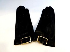 NEW DESIGNER LADIES BLACK LEATHER GLOVES UNLINED SIZE 6