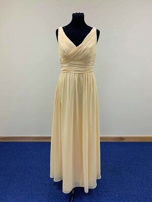 Alfred Angelo Bridesmaid, prom dress Style 7394 Sunshine yellow chiffon  size 12 | eBay