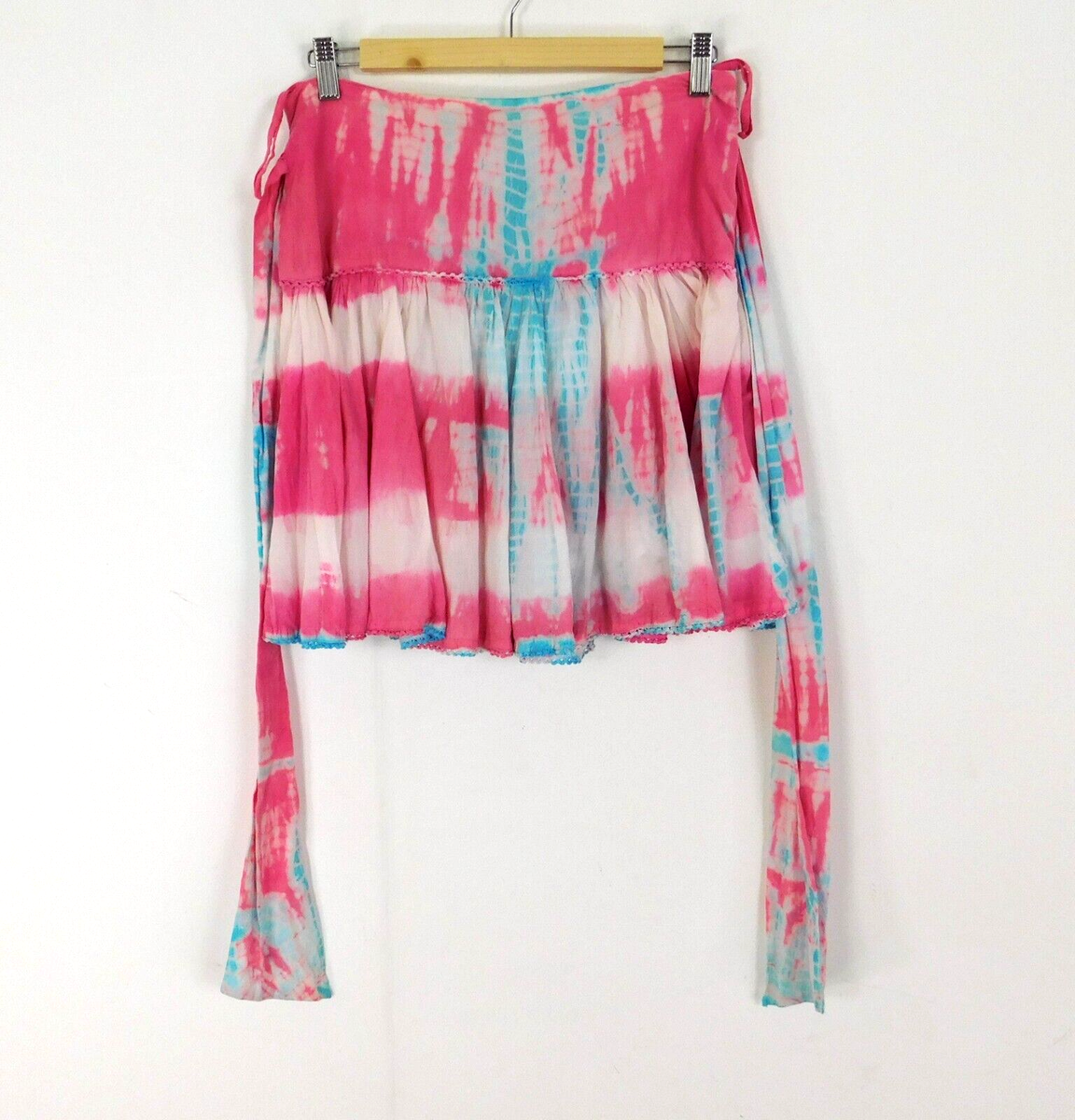 Joe Browns Pink Blue Tie Dye Skirt Size 10 Flared Lined UK