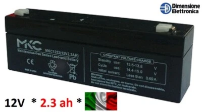 Batteria Allarme 12v 2.3ah al Piombo per Sirena Antifurto 2ah 2.2ah come fg20201