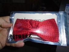 Retreez Red Tiny Polka Dots Bow Tie