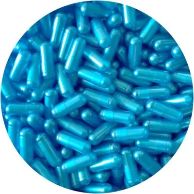 PURECAPSULES DR T&T Größe 0 leere Gelatine Gelatine Perle Blau Kapseln