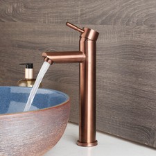 Rose Gold Bathroom Sink Faucet One Handle Hole Mixer Deck Mount Brass Basin Taps