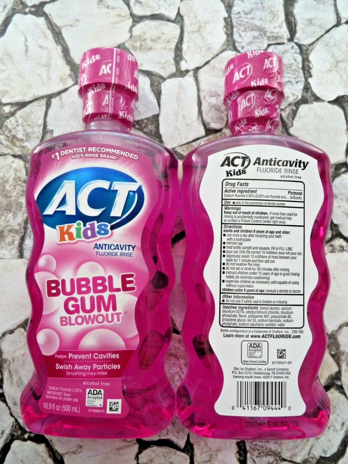 ACT Kids AntiCavity Fluoride Rinse Children's Mouthwash 16.9oz Bubble