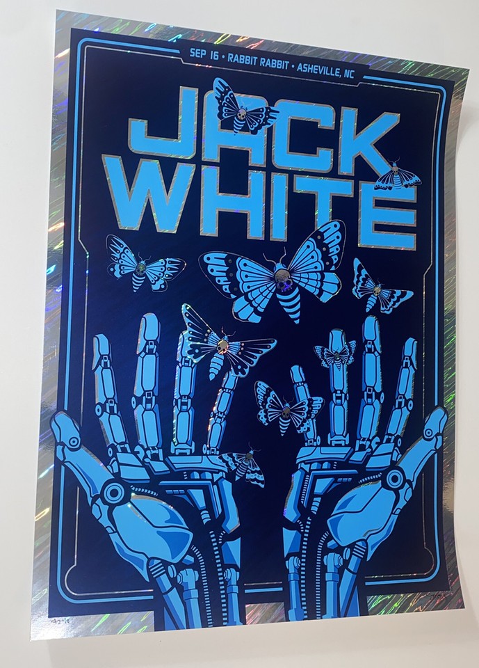 Jack White Poster Rabbit Rabbit Asheville NC 9/16/22 Silkscreen FOIL ...