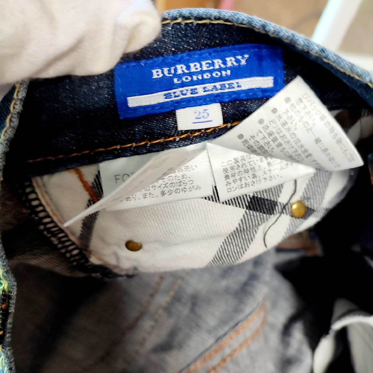 たん BURBERRY BLUE LABEL 754265F6 72-5 Burberry Blue Label Size 25 Women's 7' Length Japanese