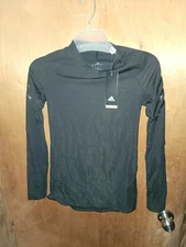 adidas Alphaskin Tech 3-Stripes Long Sleeve Shirt Black DQ3567 Mens Size XS- NWT