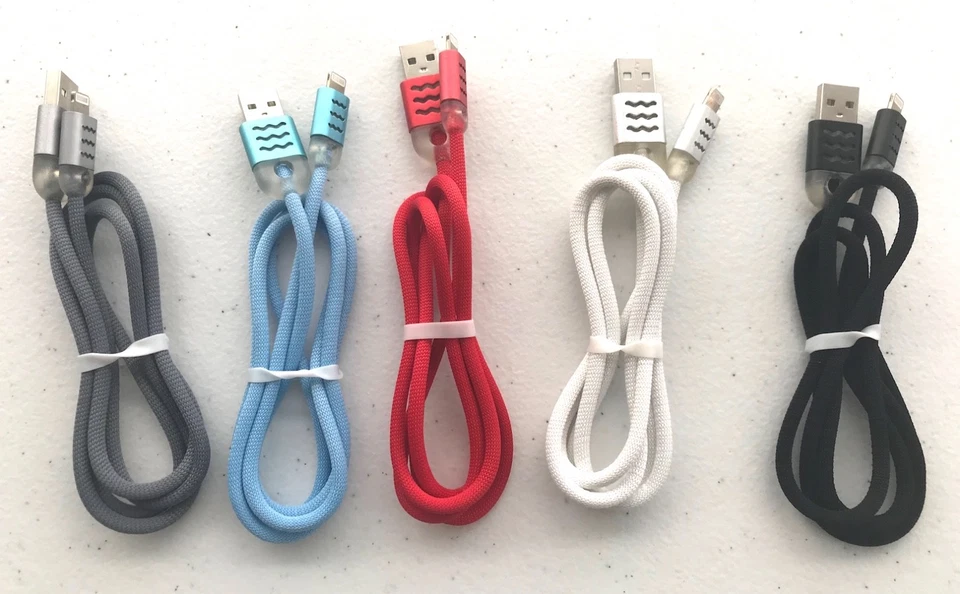 FLASH LED BRAIDED LIGHT Data Cable charger FOR Apple iPhone 8 7 6 5 4s micro usb - Image 4 of 4