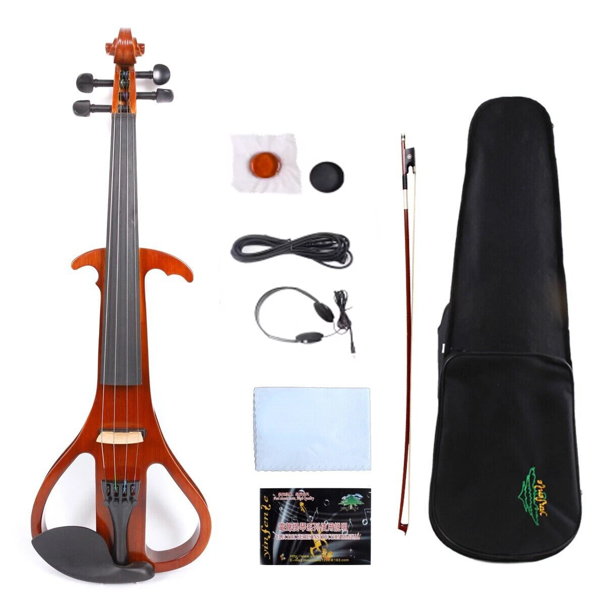 4 String Electric Silent Violin Solid wood body Ebony parts AUX