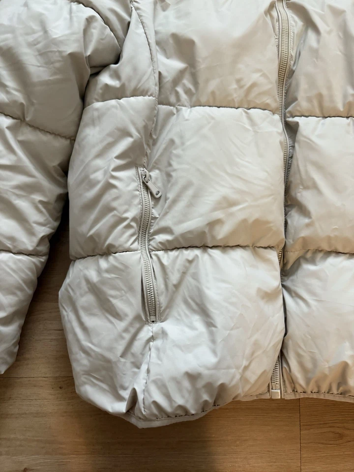 Zara  Men’s  Water Repellent Puffer Jacket /Coat Ecru Beige Size XL  -EUC - Image 4 of 4