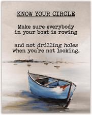 Know Your Circle - Beach Inspirational Wall Art 8X10 Unframed, Modern Typographi