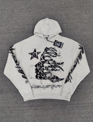 Hellstar Flame Hoodie Cream Black Men s Size Medium New With Tags NWT