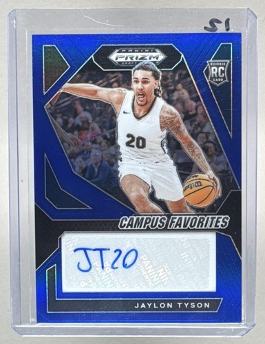 Jaylon Tyson 2024 Panini Prizm Draft Picks Blue Campus Favorites RC Auto /149
