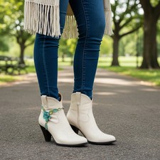 Women Silver Metal Chain Boot Bracelet Shoe Anklet Baby Blue Flower Charm PAIR