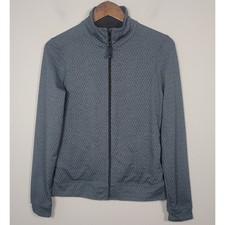 Prana Full Zip Jacket Womens S Athletic Knit Lightweight Mock Neck Gray