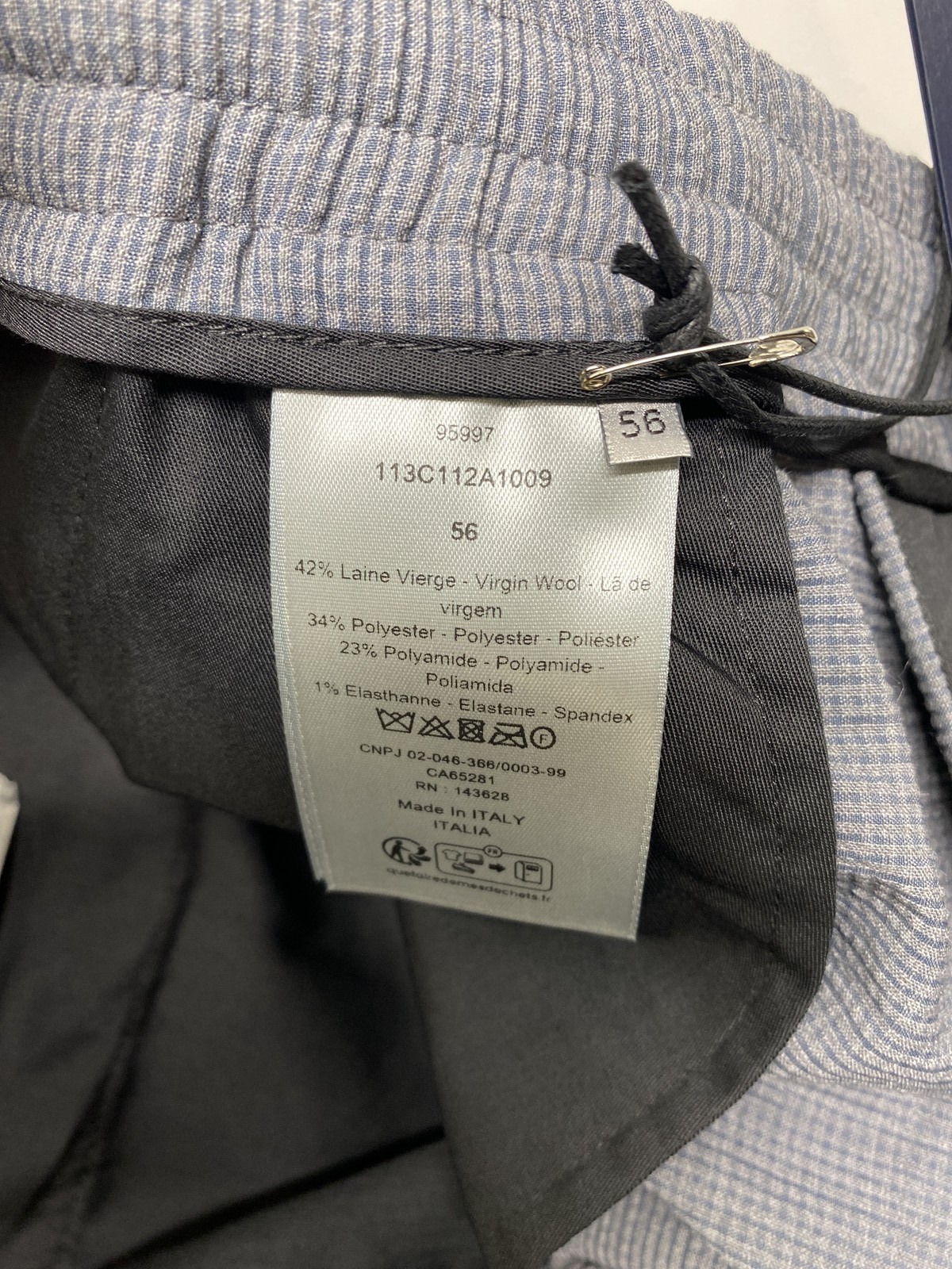 Christian Dior Mens Fine Woven Wool Blend Jogger Pants Size 37 x 31 Grey thumbnail 16