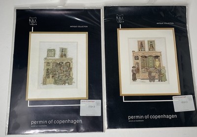 Lot 2 Permin of Copenhagen Cross Stitch Charts Antique Collection