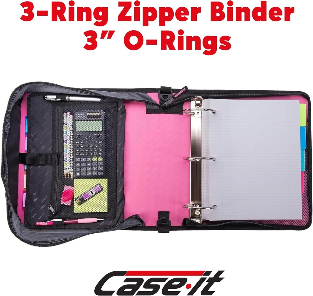 Case-it Mighty Zip Tab Zipper Binder, 3
