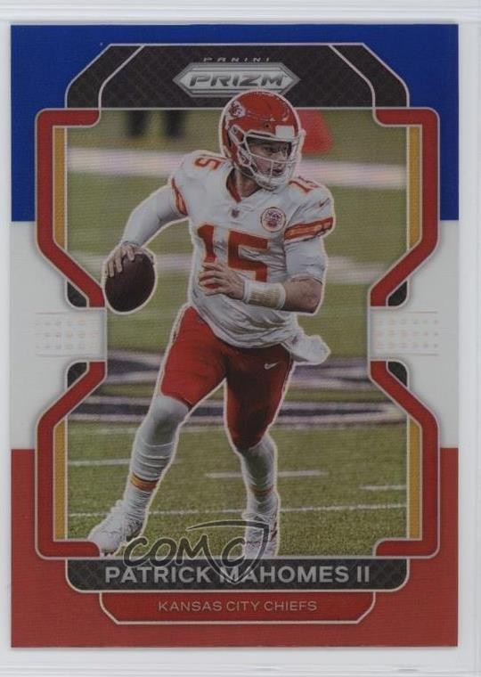 2021 Panini Prizm Red White & Blue Prizm Patrick Mahomes II #190 0pe3