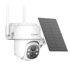 2K 3MP Solar Security Camera Outdoor, 360° PTZ WiFi Camera, PIR Human Detection