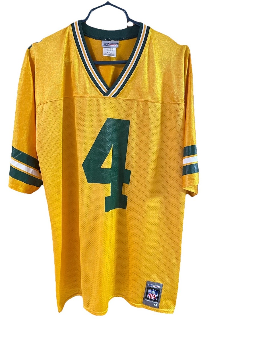Reebok Brett Favre #4 Green Bay Packers Yellow Football Jersey