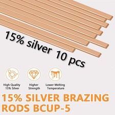 10pcs Brazing Rods BCuP-5 15 Silver Brazing Alloys Flat Welding Rods For HVAC