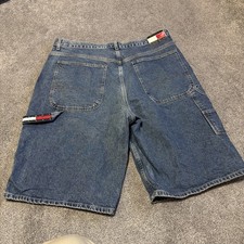 Vintage Tommy Hilfiger Y2K Baggy Jean Shorts Adult 40 Skater Punk 90s