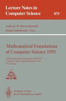 Mathematical Foundations Of Computer Science 1993 Borzyszkowski (U. A.) Buch