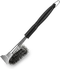 Grill Brush and Scraper - 17" Heavy Duty Stainless Steel BBQ Cleaner