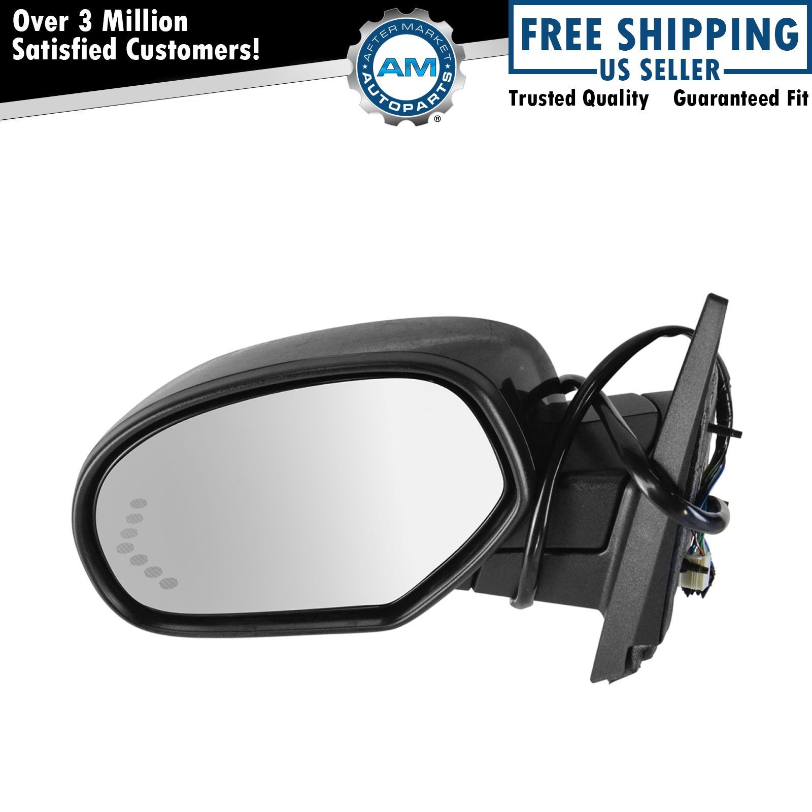 Power Folding Heated Memory Signal Mirror Left LH for GM Pickup Paint To Match-image