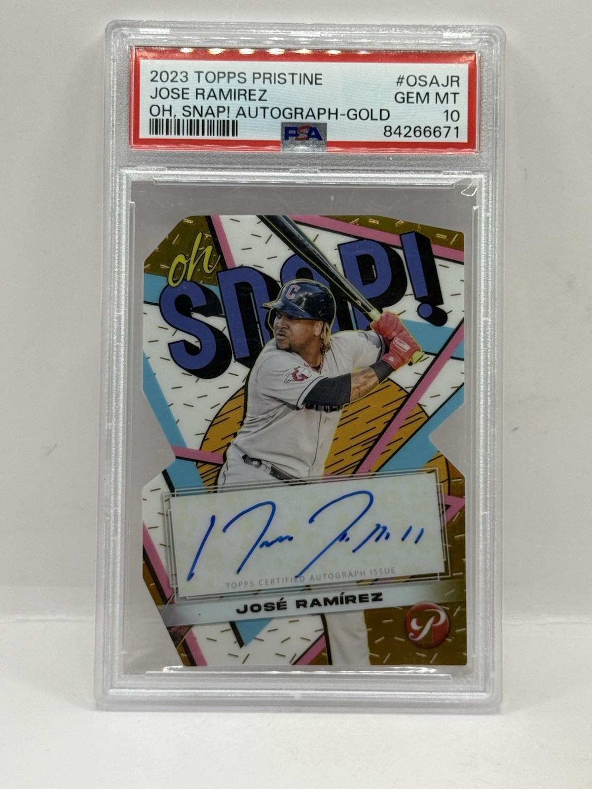 2023 TOPPS PRISTINE JULIO RODRIGUEZ OH, SNAP! AUTO GOLD /50 PSA 9 MINT OSA-JRO view 3