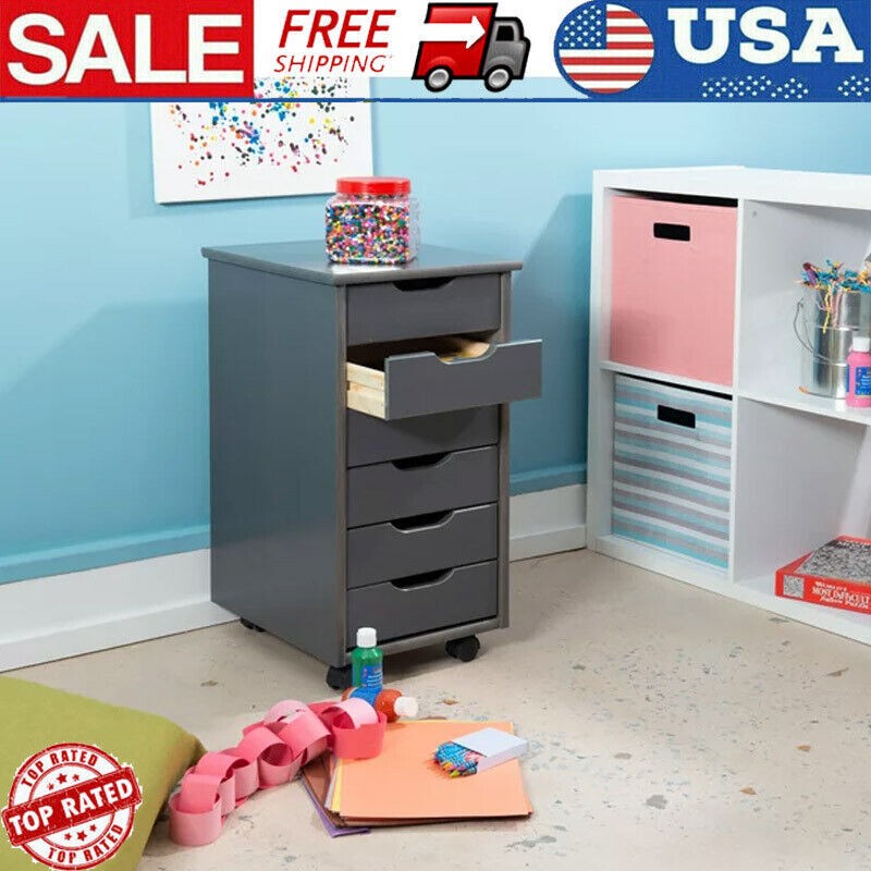 6-Drawer Rolling Storage Cart for Bedroom Office or Home  