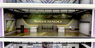 Gold & Black 83 Silverado HW Theme Diorama 1:64 Scale Model Garage LED Lighting!