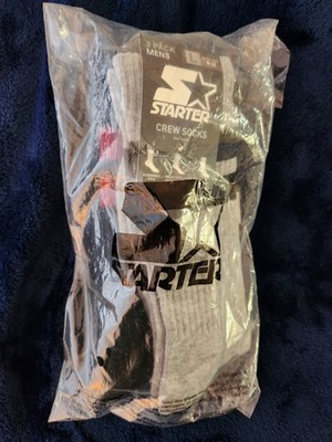 STARTER 3 Pair Mens Crew Striped Socks Multicolor Size 9-12 NWT RARE Vintage